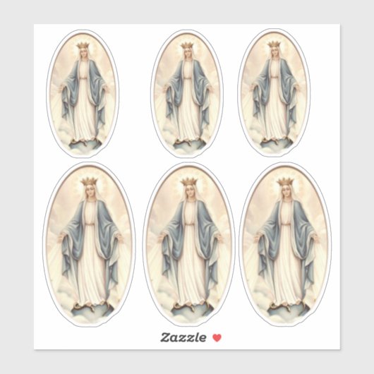 Gezegende Maagd Maria Miraculous Medaille Sticker (Vel)