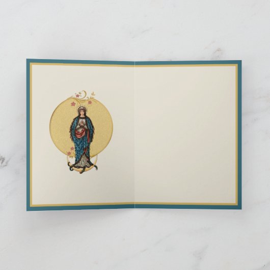 Gezegende Maagd Maria Moeder Katholiek Religieus Kaart (Binnen)