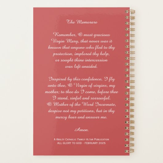 Gezegende Maagd Maria |  Planner (Achterkant)