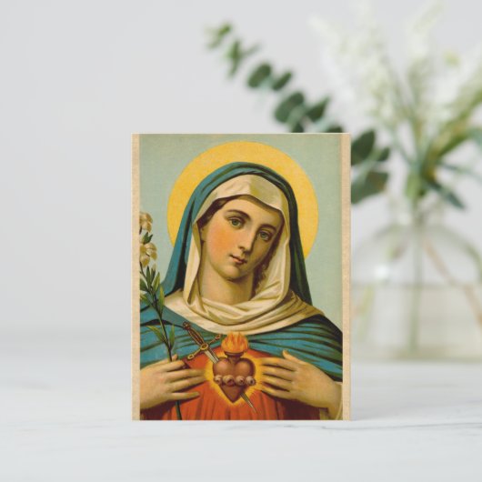  Gezegende Maagd Maria Portret Katholiek Briefkaart (Staand voorkant)