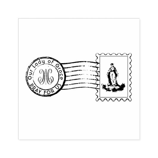 Gezegende Maagd Maria Post Katholiek Religieus Rubberstempel (Afrduk)