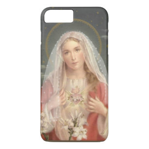 Gezegende Maagd Maria Religieus Vintage Katholiek iPhone 8/7 Plus Hoesje