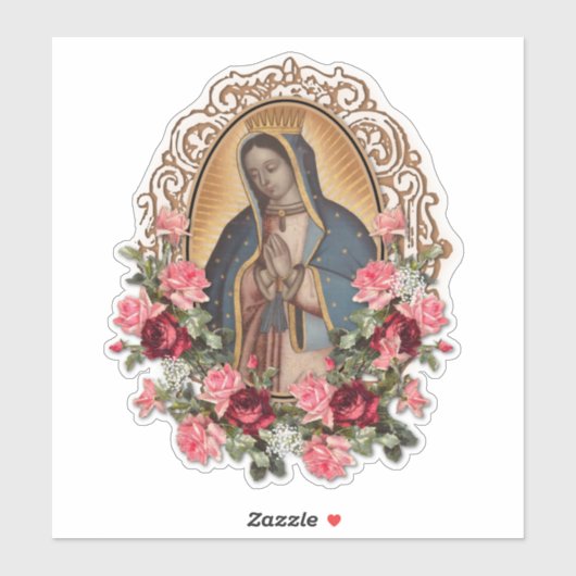 Gezegende Maagd Maria Religieuze Guadalupe Rozen Sticker (Vel)