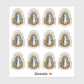 Gezegende Maagd Maria Religieuze Rozen Vinyl Sticker (Vel)