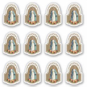 Gezegende Maagd Maria Religieuze Rozen Vinyl Sticker