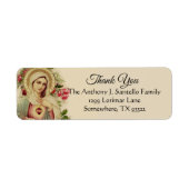 Gezegende Maagd Maria ReligiousDank u Etiket (Voorkant)