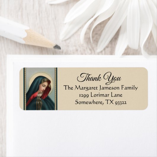 Gezegende Maagd Maria ReligiousDank u Etiket (Insitu)