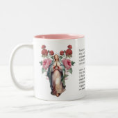 Gezegende Maagd Maria Rozen Memorare Prayer Tweekleurige Koffiemok (Links)