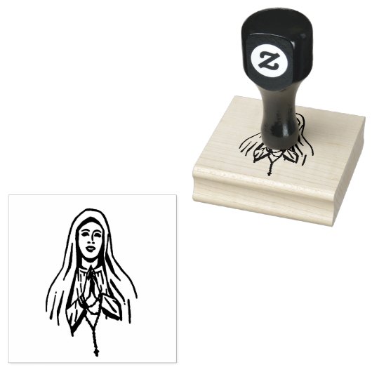 Gezegende Maagd Maria Rozenkrans Katholiek Religie Rubberstempel (Gestempeld)