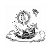 Gezegende maagd Maria Schrift Openbaring Rubberstempel (Afrduk)