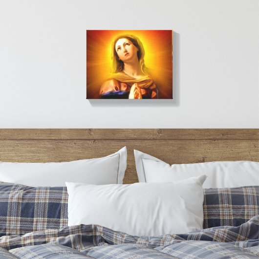 Gezegende Maagd Maria - Stralend en Briljant Canvas Afdruk (Insitu (Slaapkamer))