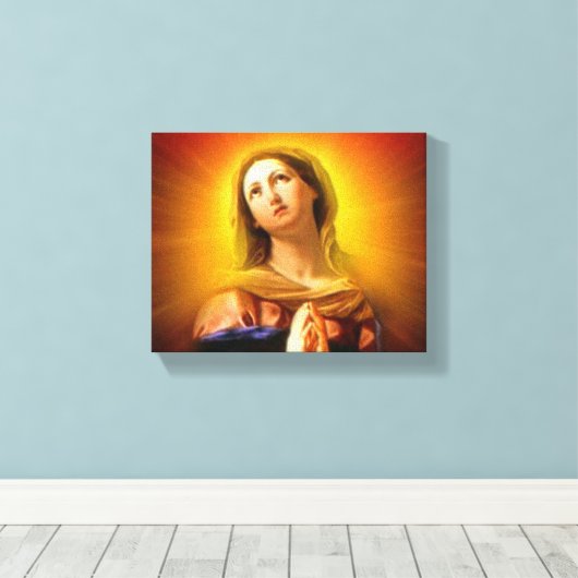 Gezegende Maagd Maria - Stralend en Briljant Canvas Afdruk (Insitu (Houten vloer))