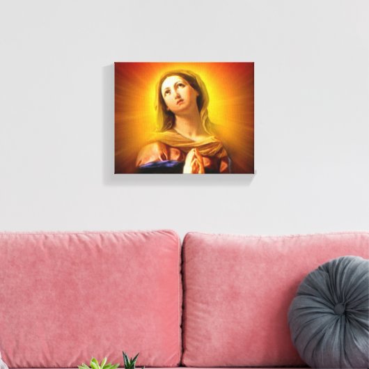 Gezegende Maagd Maria - Stralend en Briljant Canvas Afdruk (Insitu (Woonkamer))