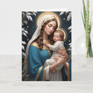 Gezegende Maagd Maria Traditioneel Katholiek Feestdagen Kaart