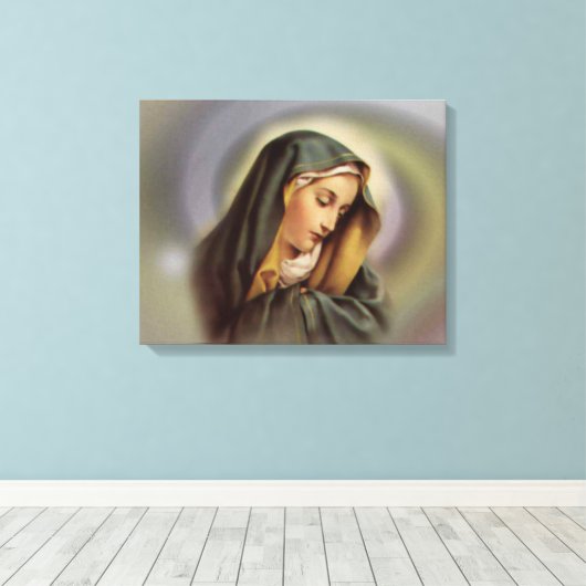 Gezegende Maagd Maria verpakt Canvas (Insitu (Houten vloer))