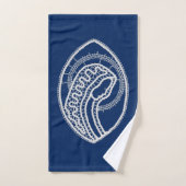 Gezegende Maagd Maria, witte kant, marineblauw Bad Handdoek (Handdoek)