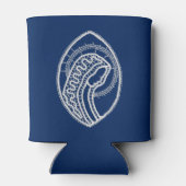 Gezegende Maagd Maria, witte kant, marineblauw Blikjeskoeler (Achterkant)