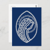 Gezegende Maagd Maria, witte kant, marineblauw Briefkaart (Voorkant / Achterkant)