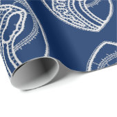 Gezegende Maagd Maria, witte kant, marineblauw Cadeaupapier (Rol Hoek)