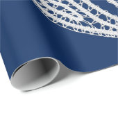 Gezegende Maagd Maria, witte kant, marineblauw Cadeaupapier (Rol Hoek)