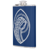 Gezegende Maagd Maria, witte kant, marineblauw Heupfles (Links)