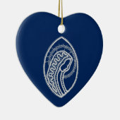 Gezegende Maagd Maria, witte kant, marineblauw Keramisch Ornament (Rechts)