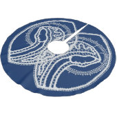 Gezegende Maagd Maria, witte kant, marineblauw Kerstboom Rok (Gekanteld)