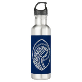 Gezegende Maagd Maria, witte kant, marineblauw Waterfles