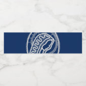 Gezegende Maagd Maria, witte kant, marineblauw Waterfles Etiket (Enkel label)