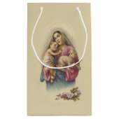 Gezegende Maagd Mary Baby Jesus Flowers Klein Cadeauzakje (Achterkant)