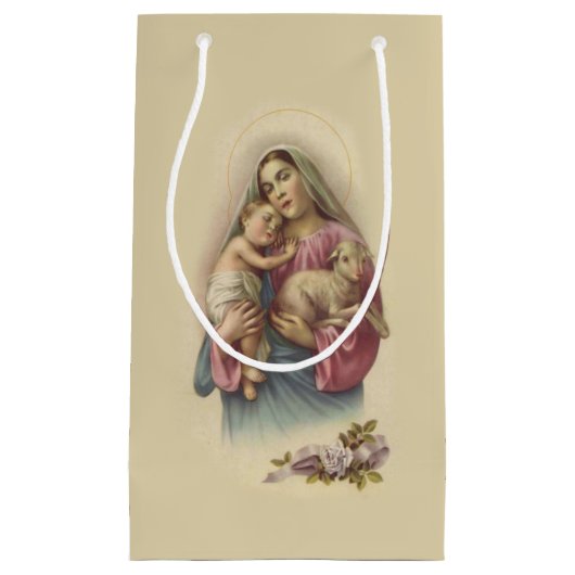 Gezegende Maagd Mary Baby Jesus Flowers Klein Cadeauzakje (Voorkant)