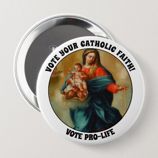 Gezegende Maagd Mary Baby Jesus Heilige Rosary Ronde Button 4,0 Cm (Voorkant /achterkant)