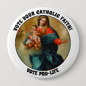 Gezegende Maagd Mary Baby Jesus Heilige Rosary Ronde Button 4,0 Cm (Voorkant)