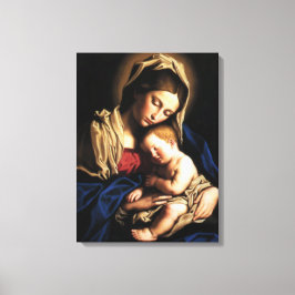 Gezegende Maagd Mary en Baby Child Jesus Canvas Afdruk
