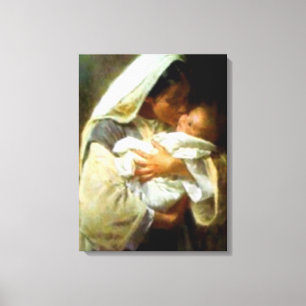 Gezegende Maagd Mary en Baby Child Jesus Canvas Afdruk