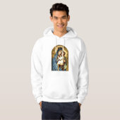 Gezegende Maagd Mary en Baby Child Jesus Hoodie (Voorkant volledig)