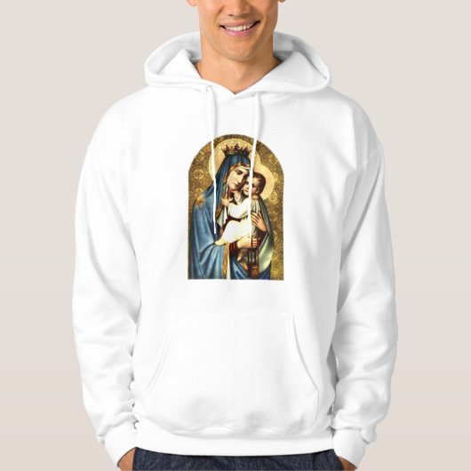 Gezegende Maagd Mary en Baby Child Jesus Hoodie (Voorkant)
