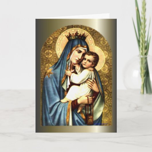 Gezegende Maagd Mary en Baby Child Jesus Kaart (Voorkant)