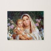 Gezegende Maagd Mary en Baby Child Jesus Legpuzzel (Horizontaal)