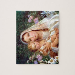 Gezegende Maagd Mary en Baby Child Jesus Legpuzzel