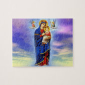 Gezegende Maagd Mary en Baby Child Jesus Legpuzzel (Horizontaal)