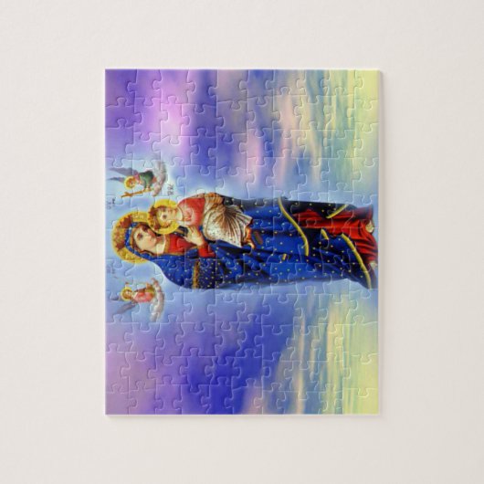 Gezegende Maagd Mary en Baby Child Jesus Legpuzzel (Verticaal)