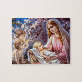 Gezegende Maagd Mary en Baby Child Jesus Legpuzzel (Horizontaal)