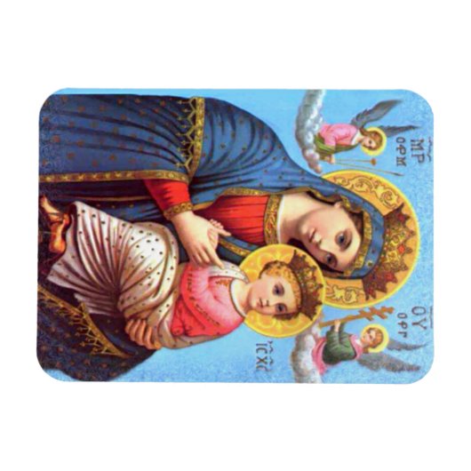 Gezegende Maagd Mary en Baby Child Jesus Magneet (Horizontaal)