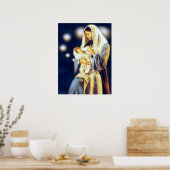 Gezegende Maagd Mary en Baby Child Jesus Poster (Keuken)