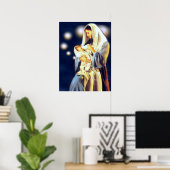 Gezegende Maagd Mary en Baby Child Jesus Poster (Thuiskantoor)