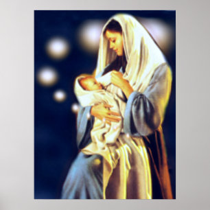 Gezegende Maagd Mary en Baby Child Jesus Poster