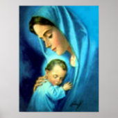 Gezegende Maagd Mary en Baby Child Jesus Poster (Voorkant)