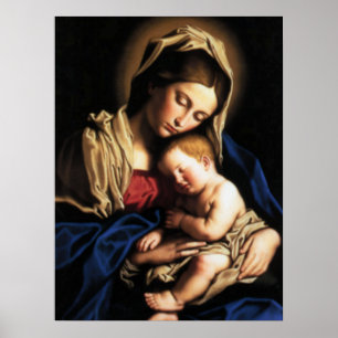 Gezegende Maagd Mary en Baby Child Jesus Poster
