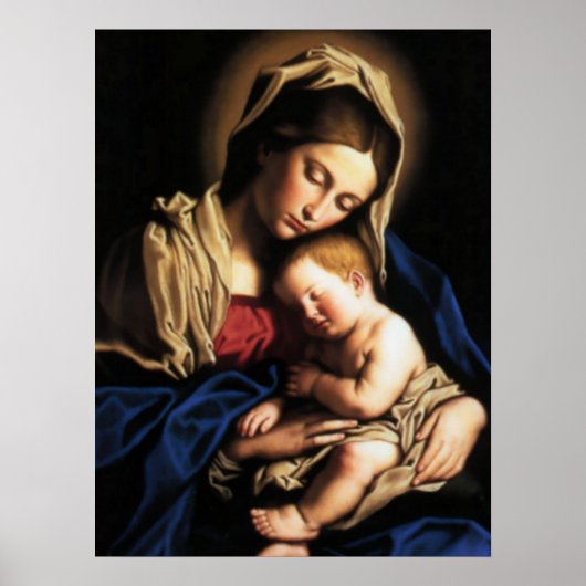 Gezegende Maagd Mary en Baby Child Jesus Poster (Voorkant)